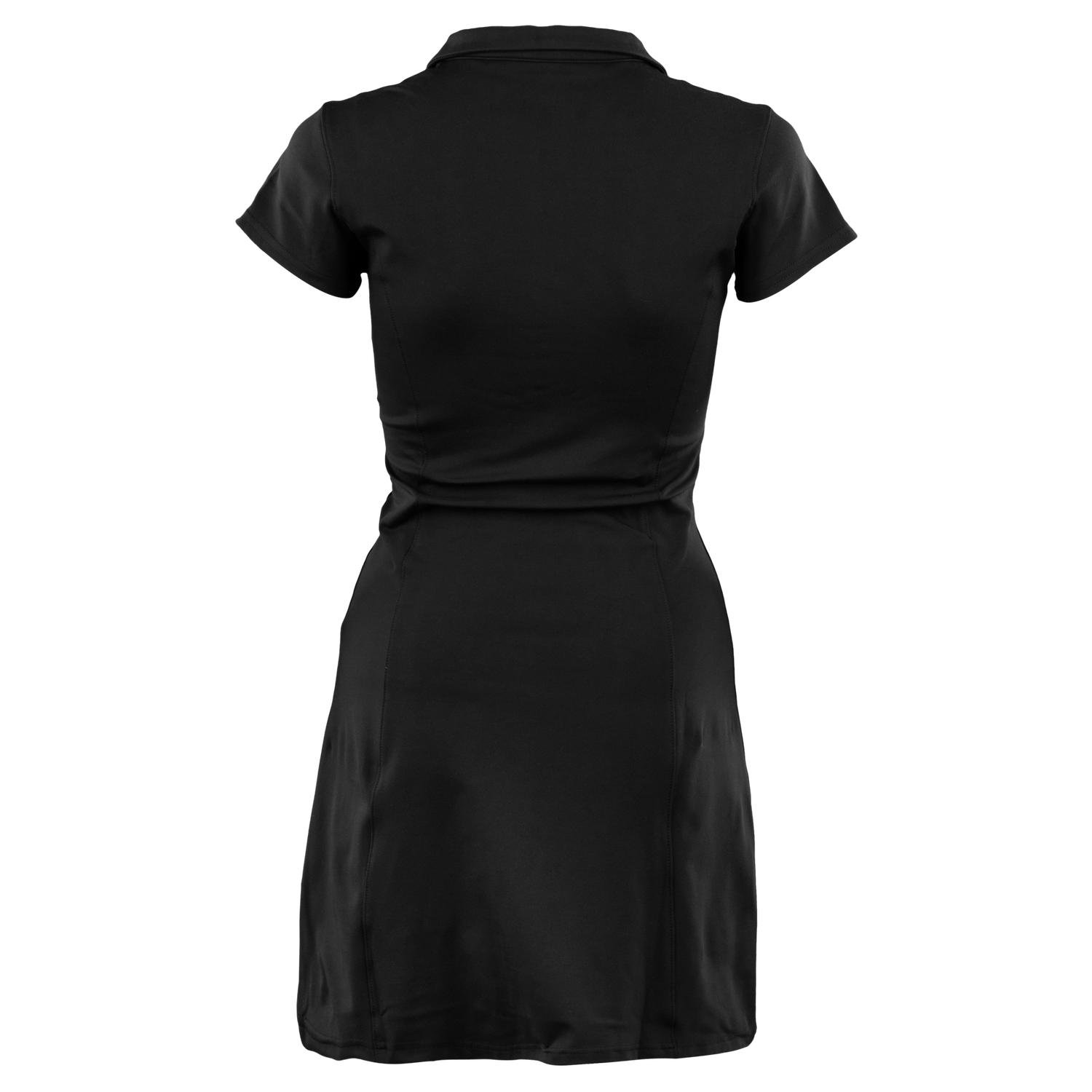 Black Polo Button Active Dress