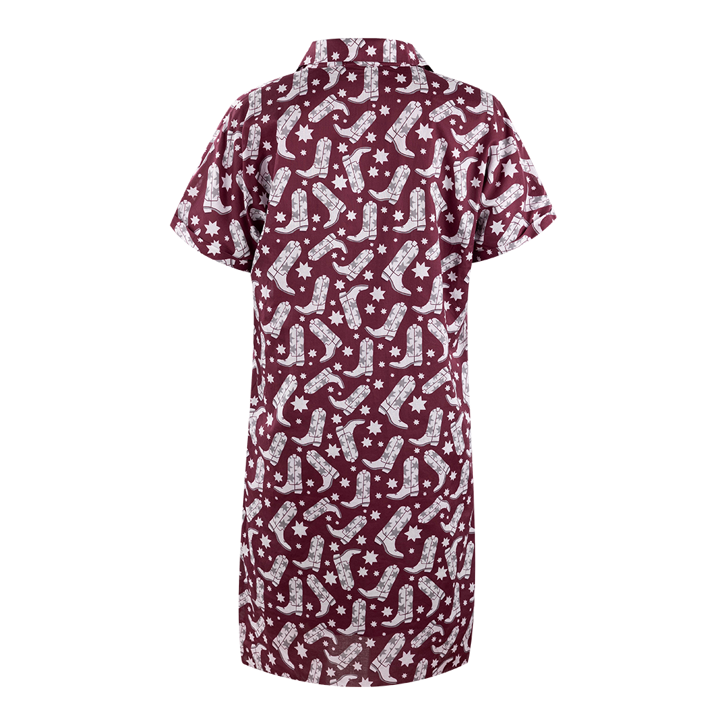 Layerz Maroon Tailgate Dress
