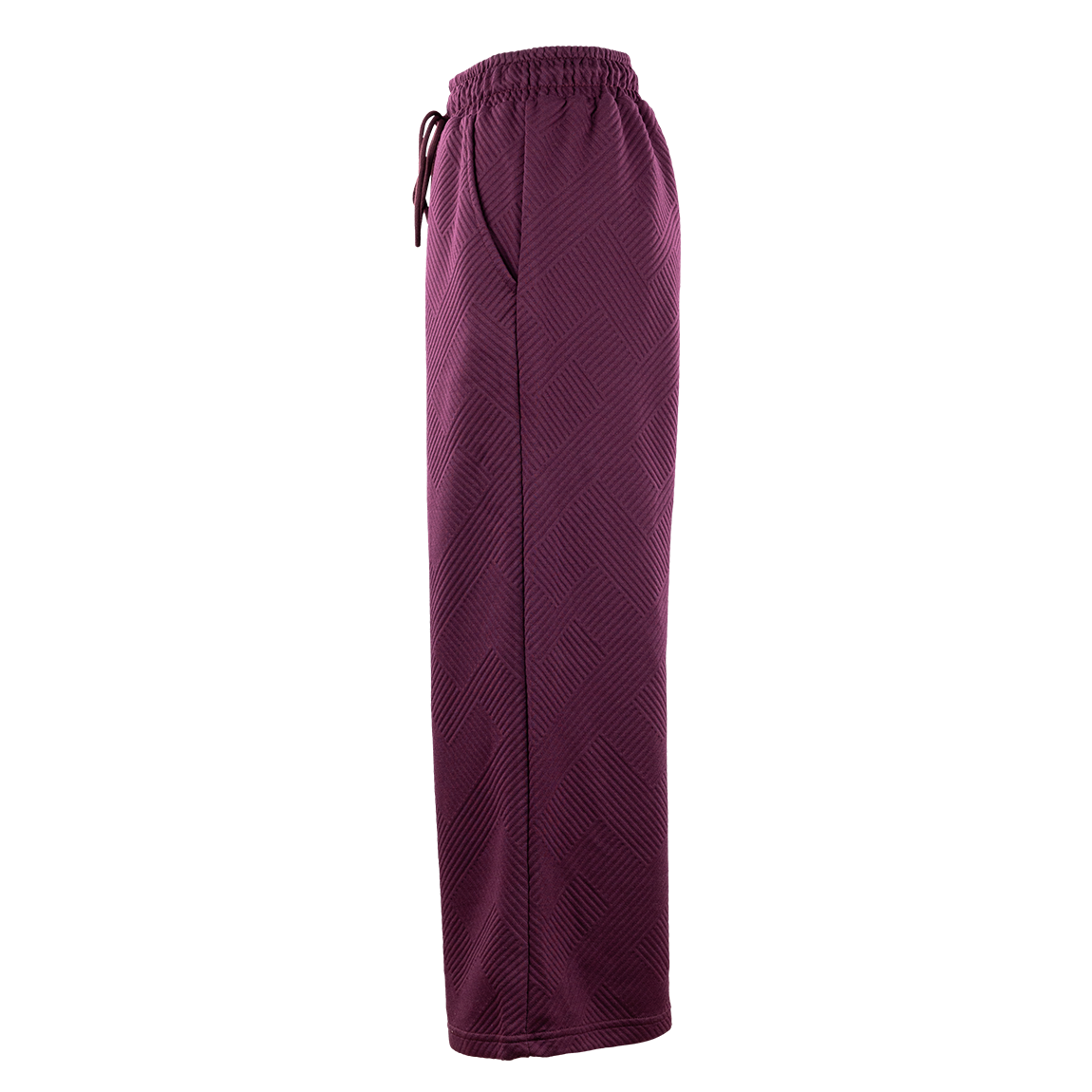 Maroon Textured Soft Cropped Wide Pants