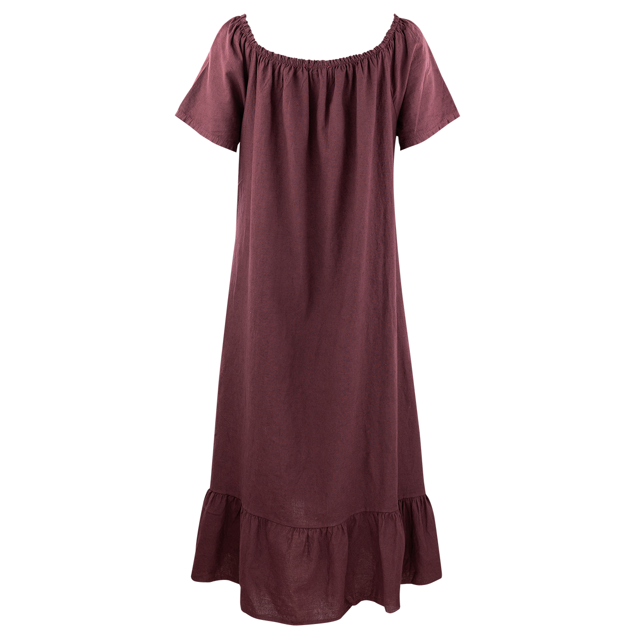 Collegiate Outfitters Maroon Linen Relaxed Dress
