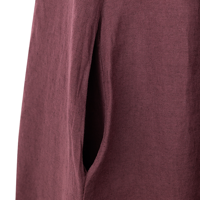 Collegiate Outfitters Maroon Linen Relaxed Dress