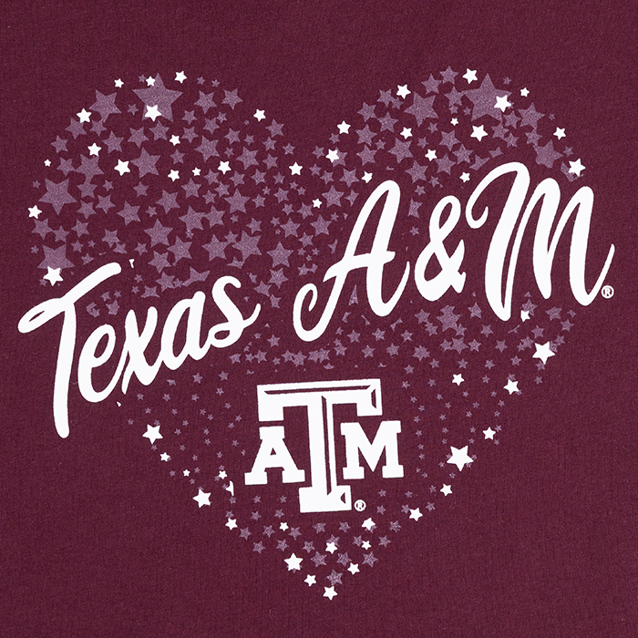 Texas A&M Youth Love Stars Cropped Tee