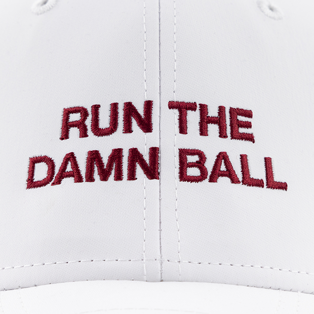 White Run the Damn Ball Hat