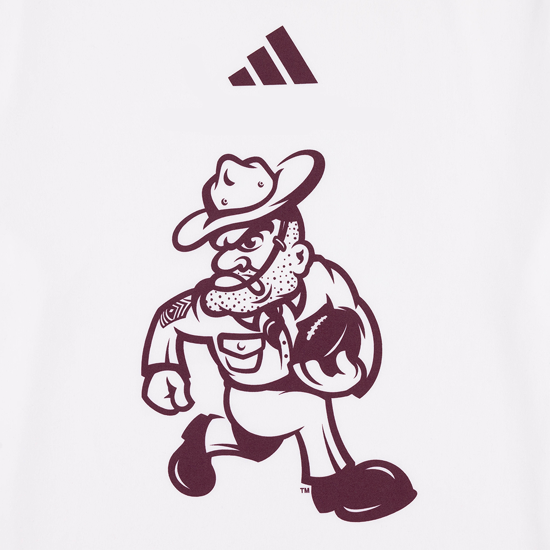 Texas A&M Adidas Football Ol' Sarge White T-Shirt