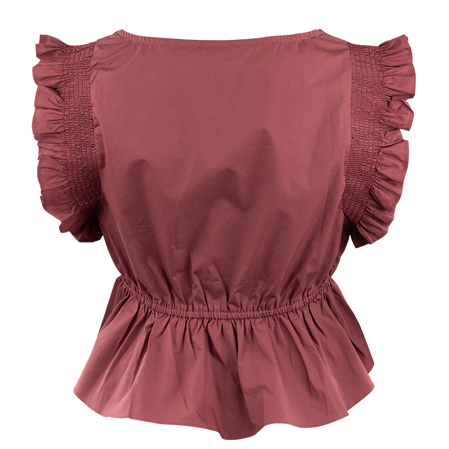 Square Neck Cinched Waist Blouse