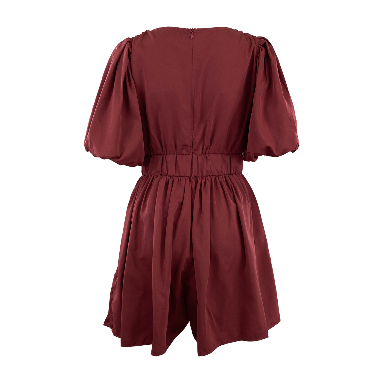 Maroon Cinched Waist Romper