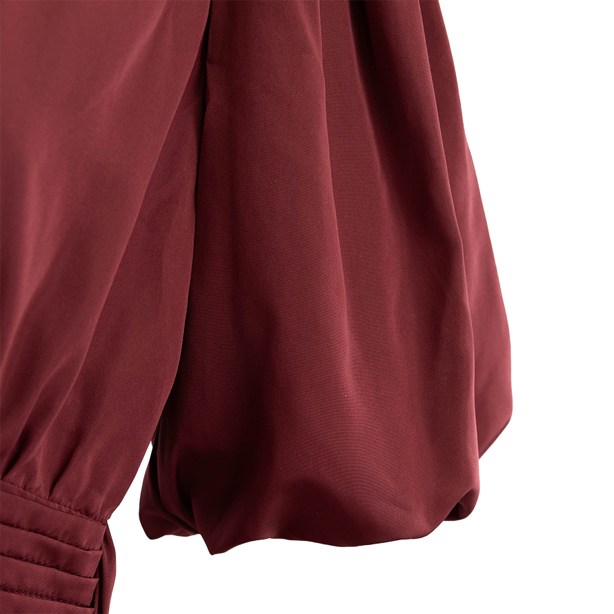 Maroon Cinched Waist Romper