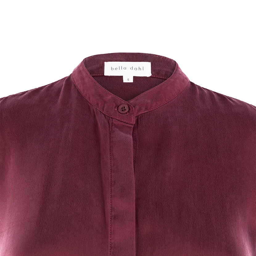 Maroon Long Sleeve Collar Button Down