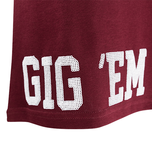 Sequined Gig 'Em Aggies Reveille Collared Dress