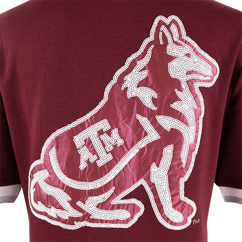 Sequined Gig 'Em Aggies Reveille Collared Dress