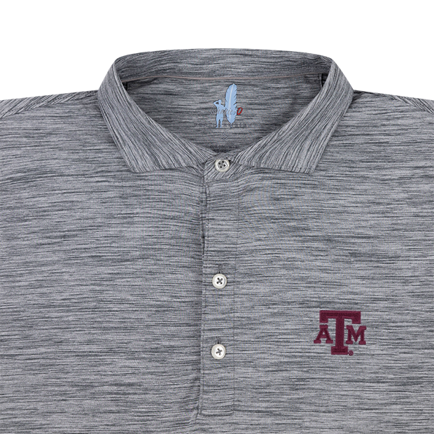Texas A&M Johnnie-O Heather Gray Huron Polo