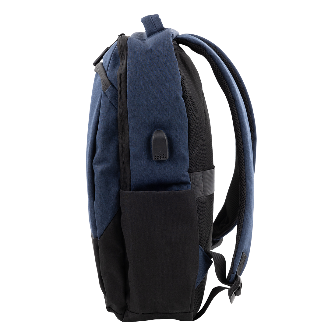 Blue Backpack with Charging Ports