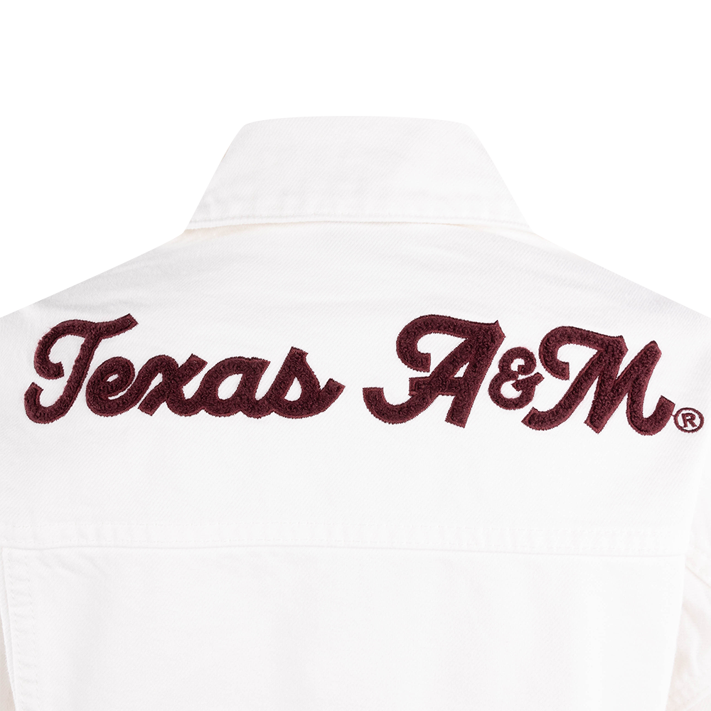 Texas A&M White Hype & Vice Chenille Jean Jacket