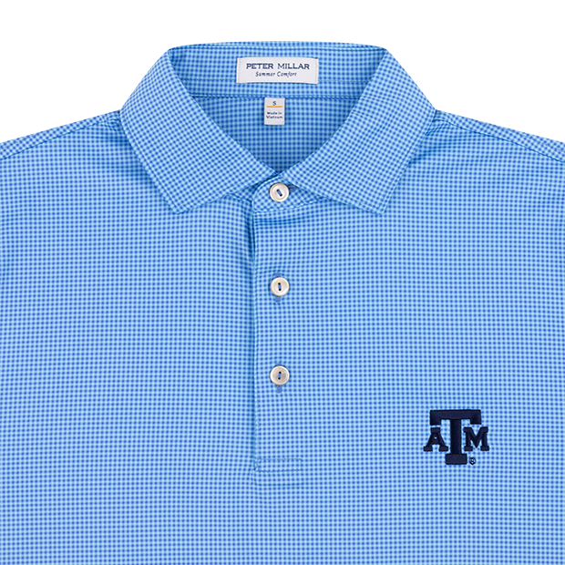 Texas A&M Peter Millar Gingham Performance Jersey Polo