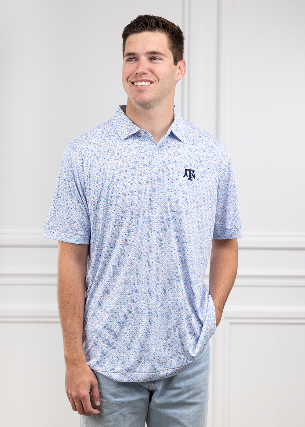 Texas A&M Peter Millar Featherweight No Dice Polo
