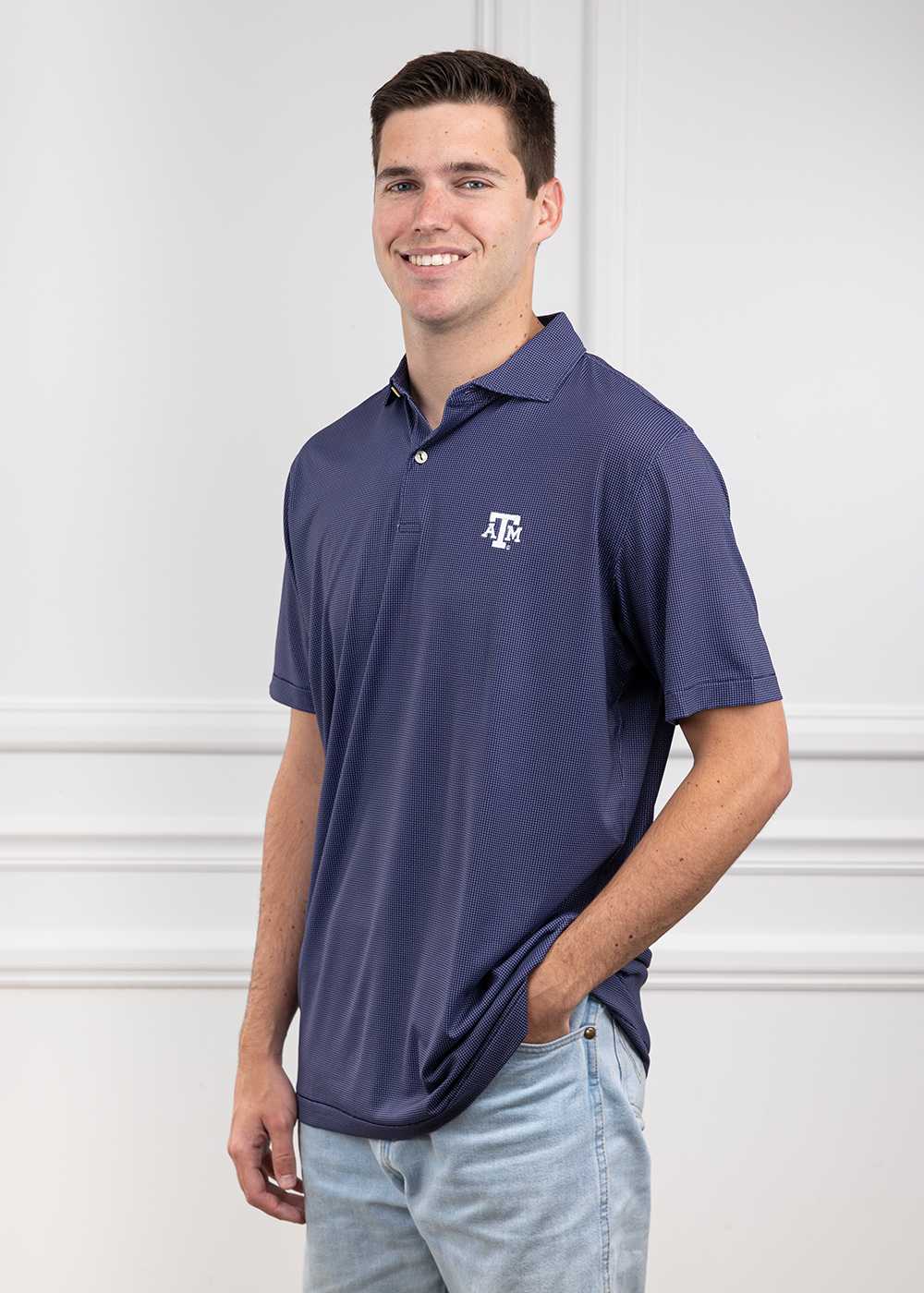 Texas A&M Peter Millar Grovewood Performance Jersey Polo
