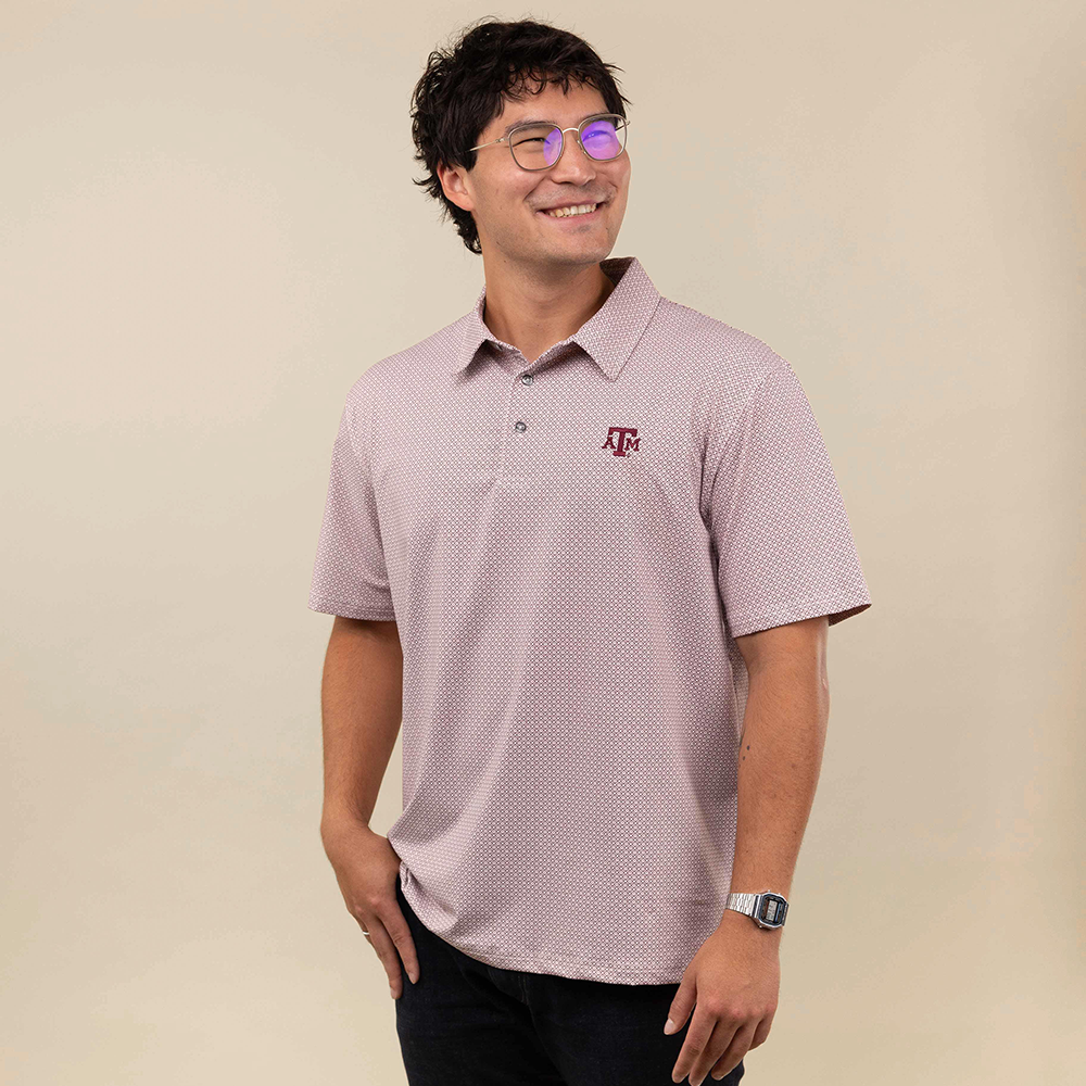 Texas A&M Collegiate Outfitters Diamond Pattern Polo