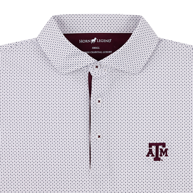Texas A&M Horn Legend Checkers Pattern Polo