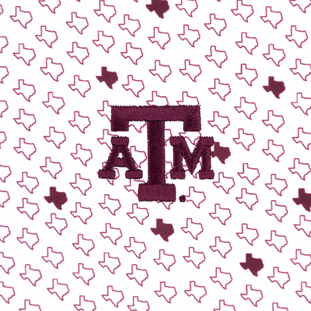 Texas A&M Horn Legend State Outline Pattern Polo