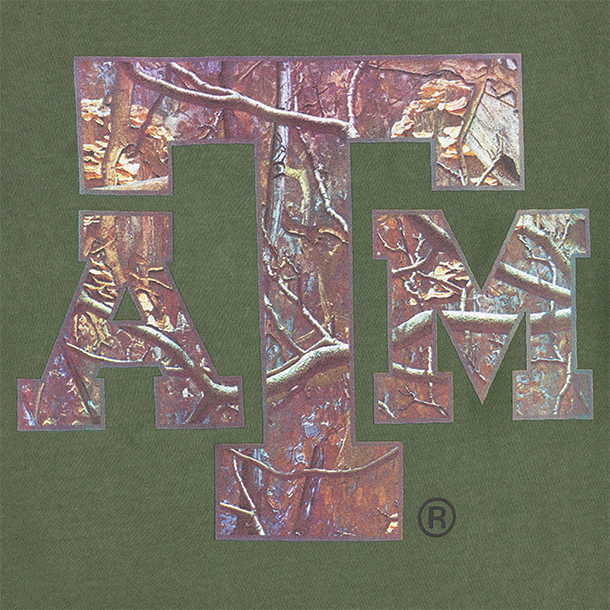 Texas A&M Gildan Hunting Camo LS T-Shirt - Green