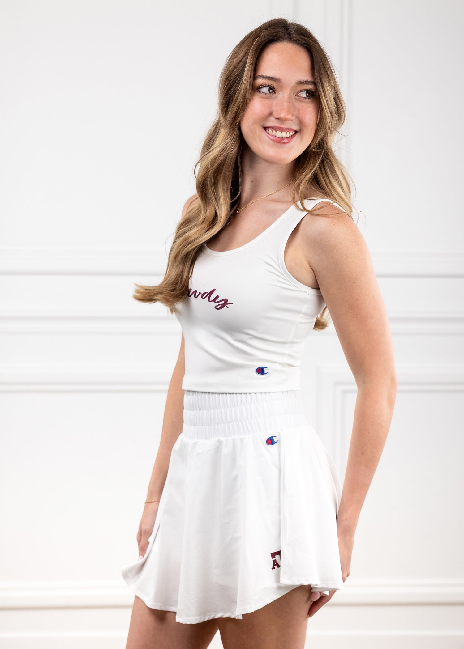 Texas A&M Champion Ruffle Woven Skirt