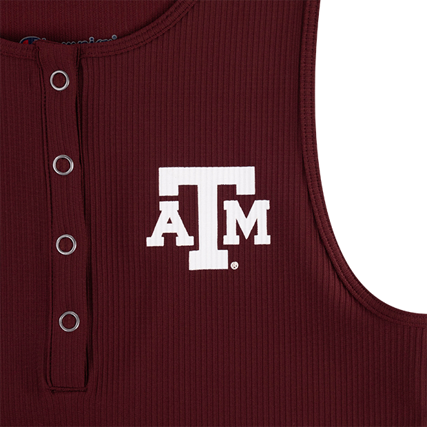 Texas A&M Champion Ottoman Rib Henley Crop