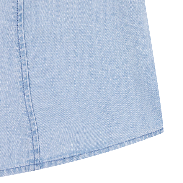 Light Blue Denim Long Sleeve Seamed Shirt