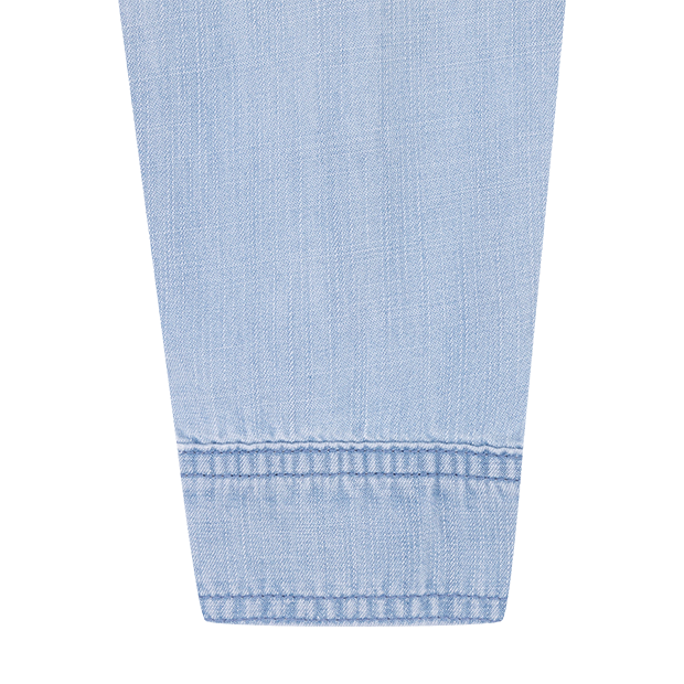 Light Blue Denim Long Sleeve Seamed Shirt