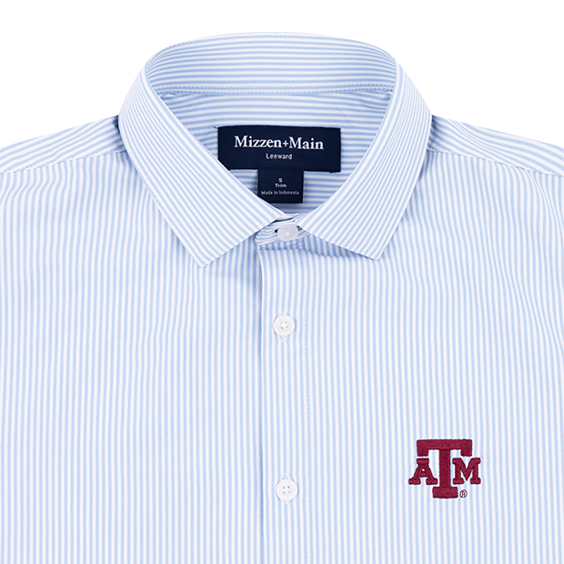 Texas A&M Carolina Banker Mizzen+Main Stripe Leeward Button Down