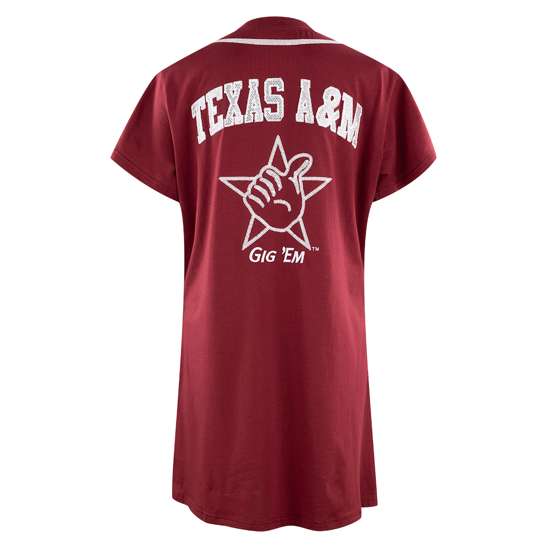 Texas A&M Aggies Queen of Sparkles Baseball Jersey Dress Texas A&M Aggies Queen of Sparkles Baseball Jersey Dress