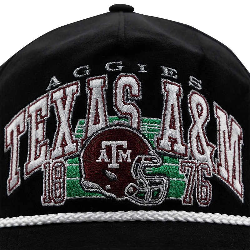 Texas A&M Black Velvet Rope Football Hat