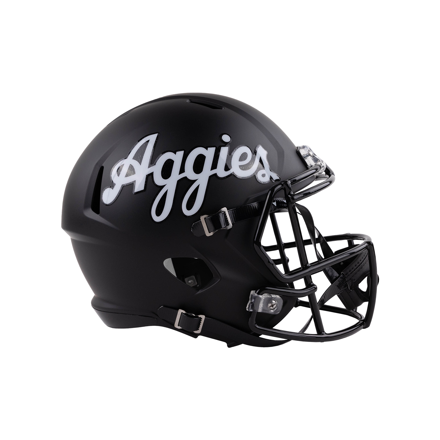 afro football helmet Script Aggies Speed Replica Black Football Helmet