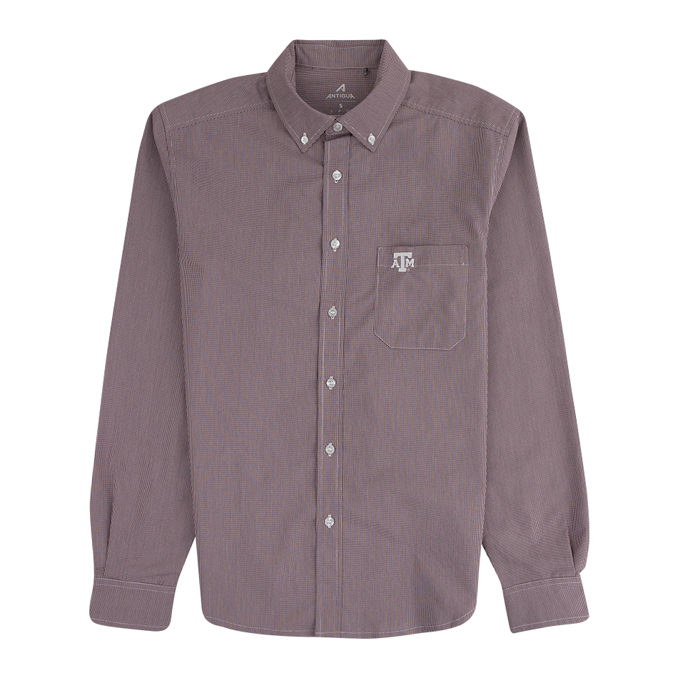 Texas A&M Antigua Porter Micro Check Button Down