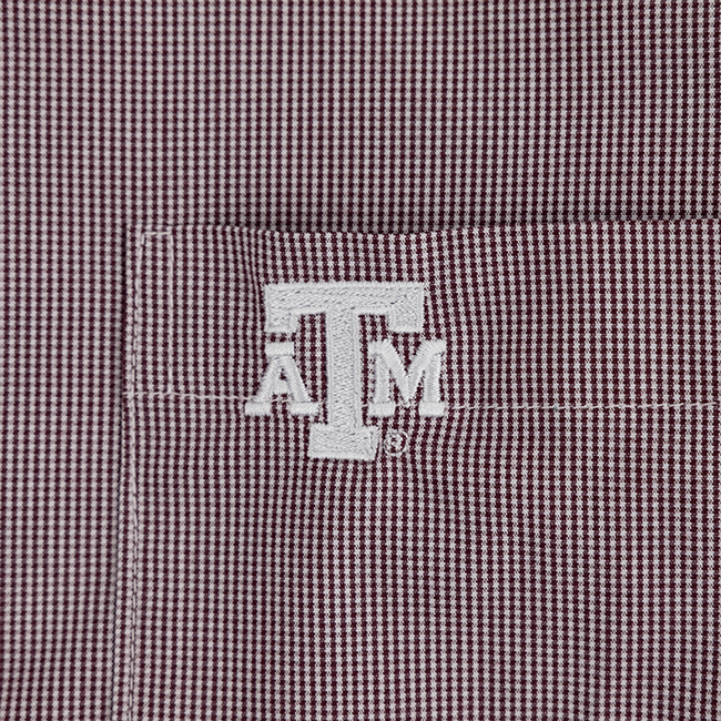 Texas A&M Antigua Porter Micro Check Button Down