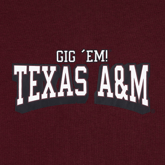Texas A&M Maroon Baby Tee with Helmet