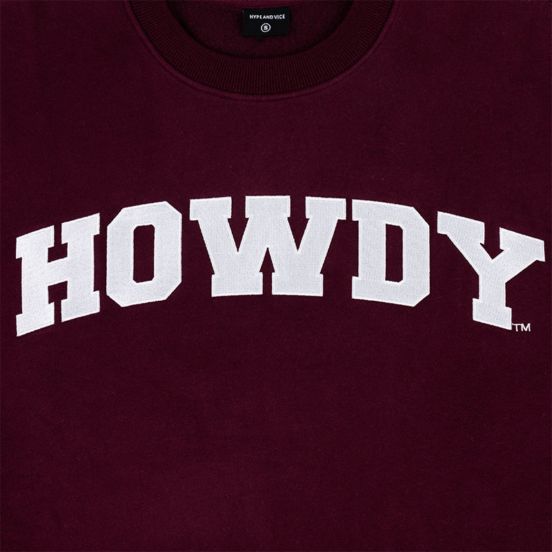 Maroon Howdy Hype & Vice Offside Crewneck