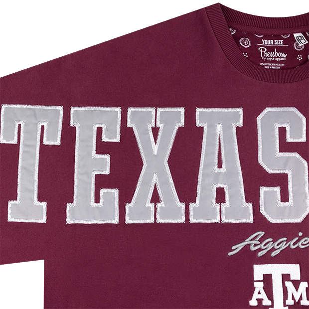 Texas A&M Aggies Pressbox Maroon Flannigan Sweatshirt