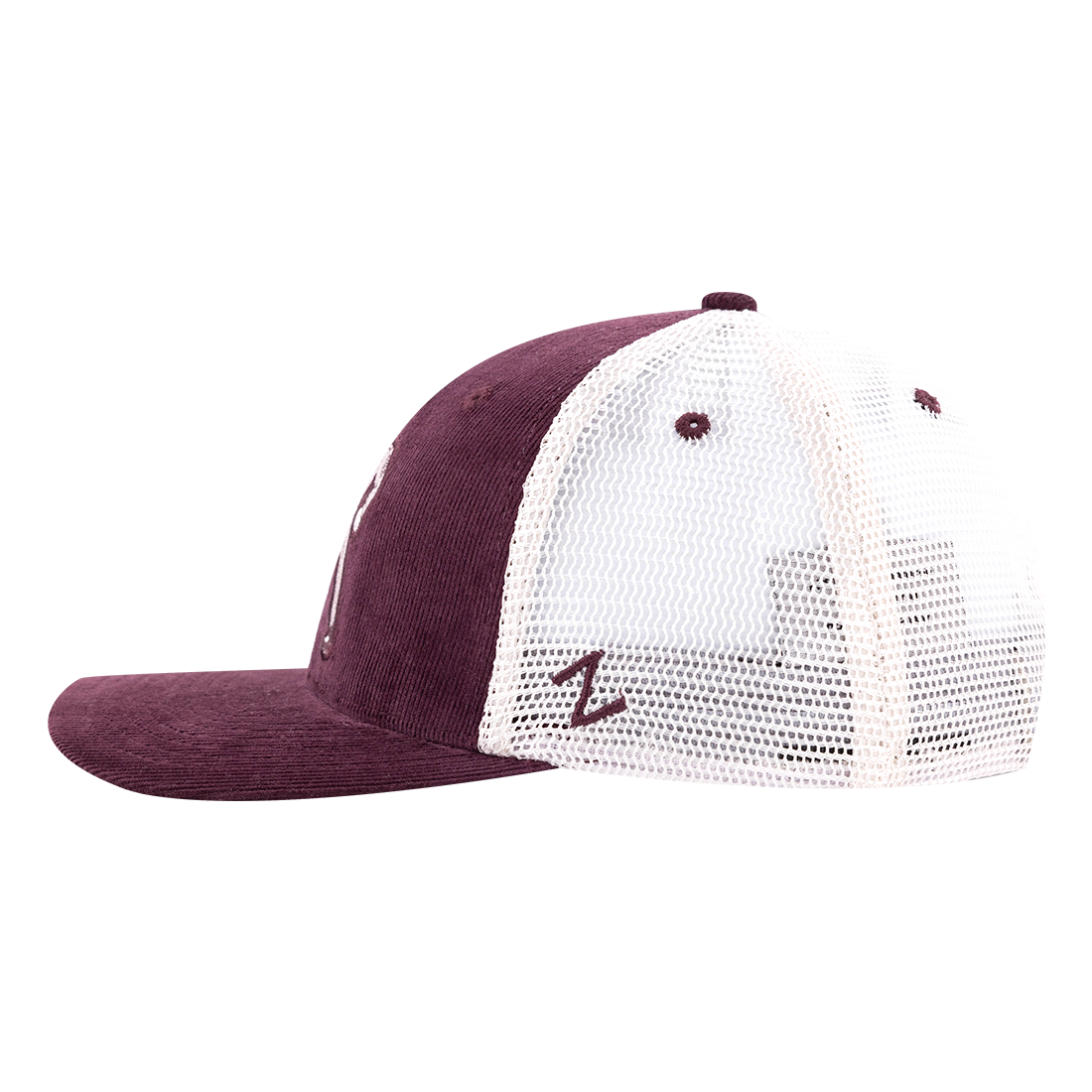 Sarge Walking Maroon Corduroy White Mesh Hat
