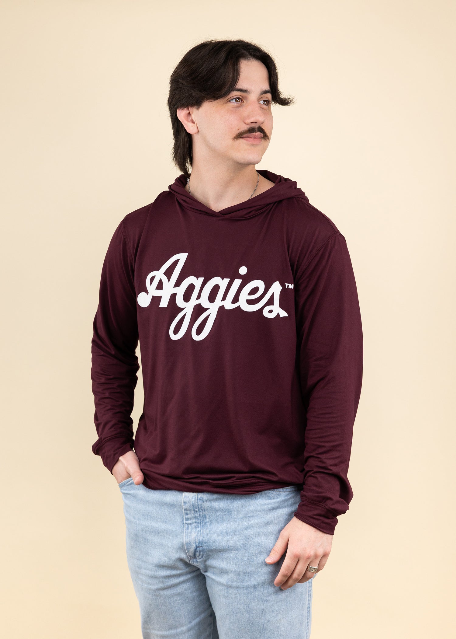 Collegiate Outfitters Maroon Script Aggies T-Shirt Hoodie