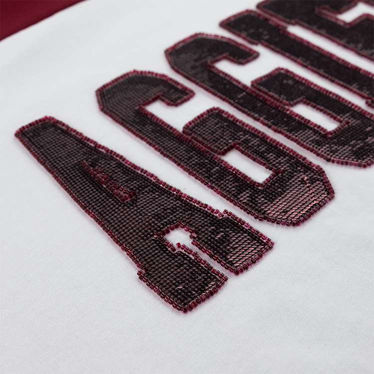Aggies Stewart Simmons Colorblock Sequin Tee