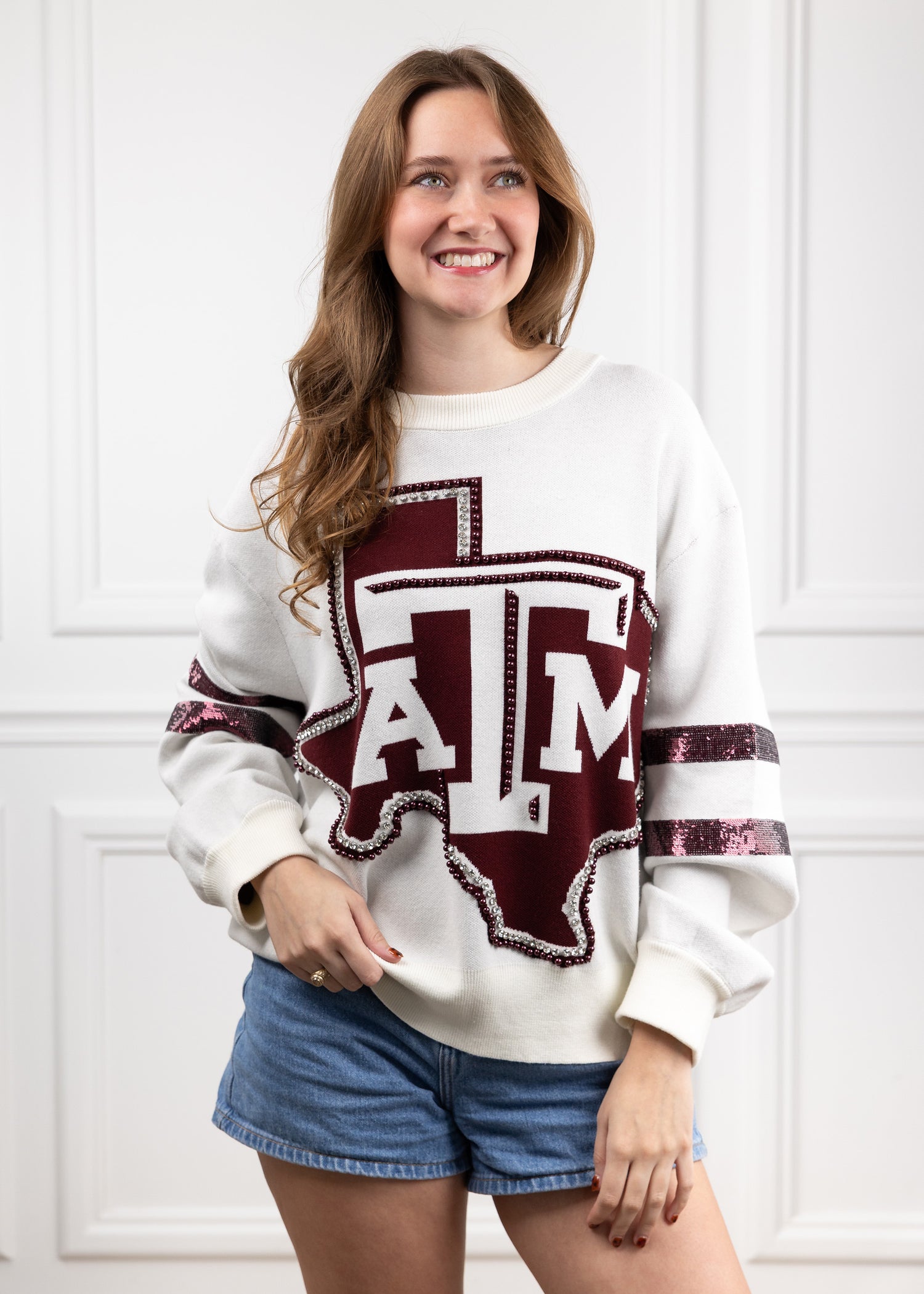 Texas A&M Lonestar Queen of Sparkles Oversized Sweater