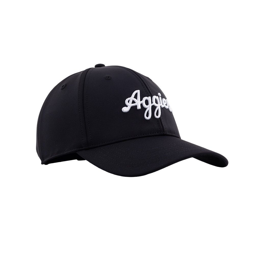 Script Aggies Collegiate Outfitters 6 Panel Hat - Black