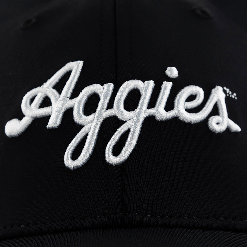 Script Aggies Collegiate Outfitters 6 Panel Hat - Black
