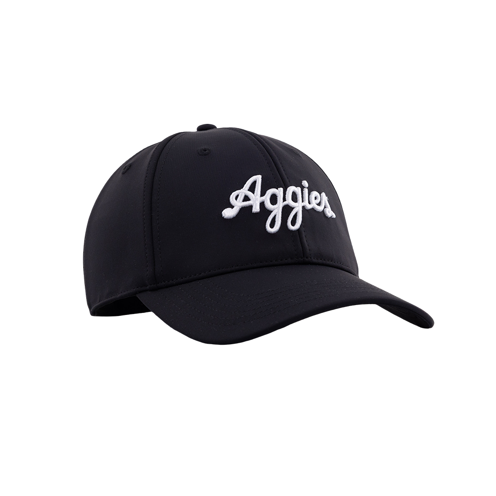 Script Aggies Collegiate Outfitters 6 Panel Hat - Black