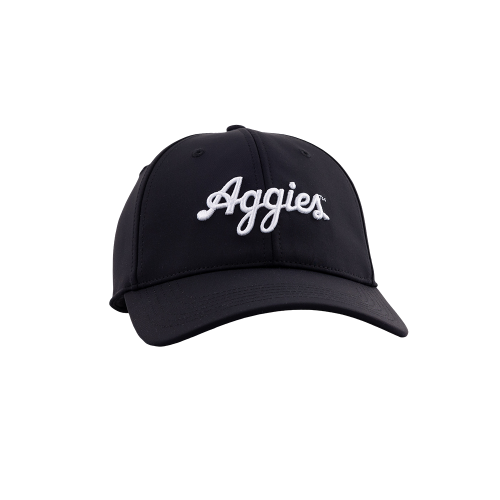 Script Aggies Collegiate Outfitters 6 Panel Hat - Black