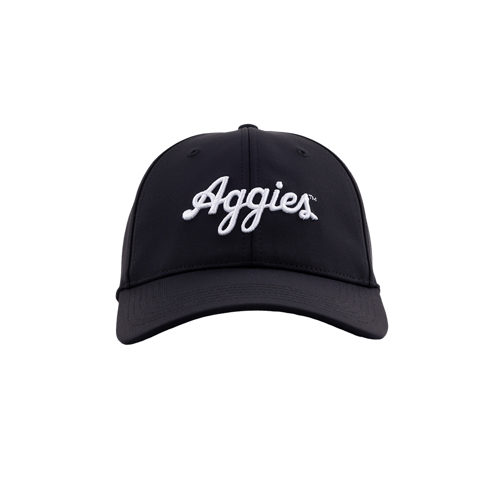 Script Aggies Collegiate Outfitters 6 Panel Hat - Black