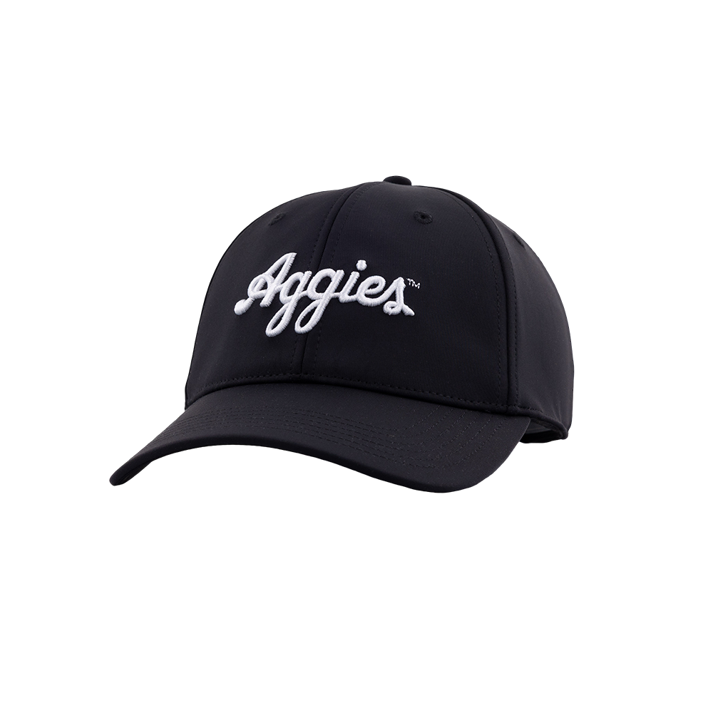 Script Aggies Collegiate Outfitters 6 Panel Hat - Black