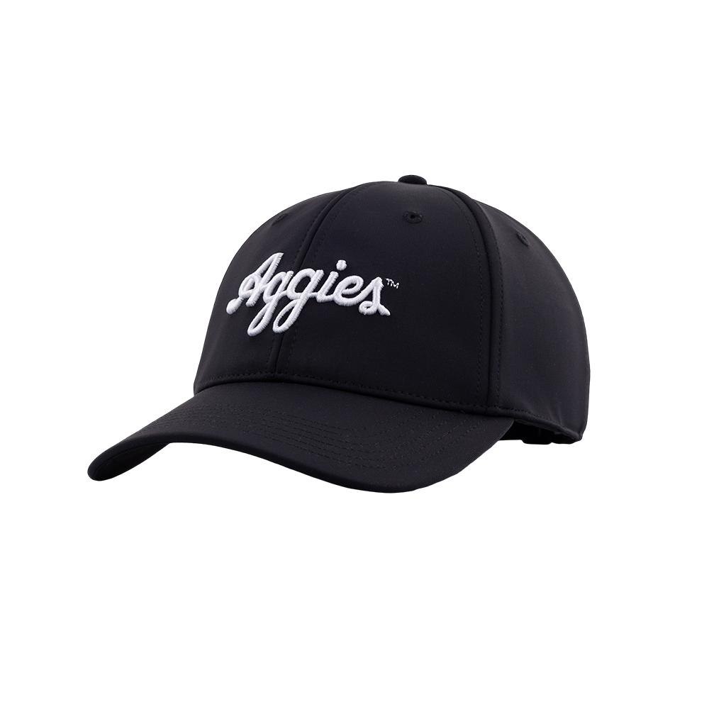 Script Aggies Collegiate Outfitters 6 Panel Hat - Black