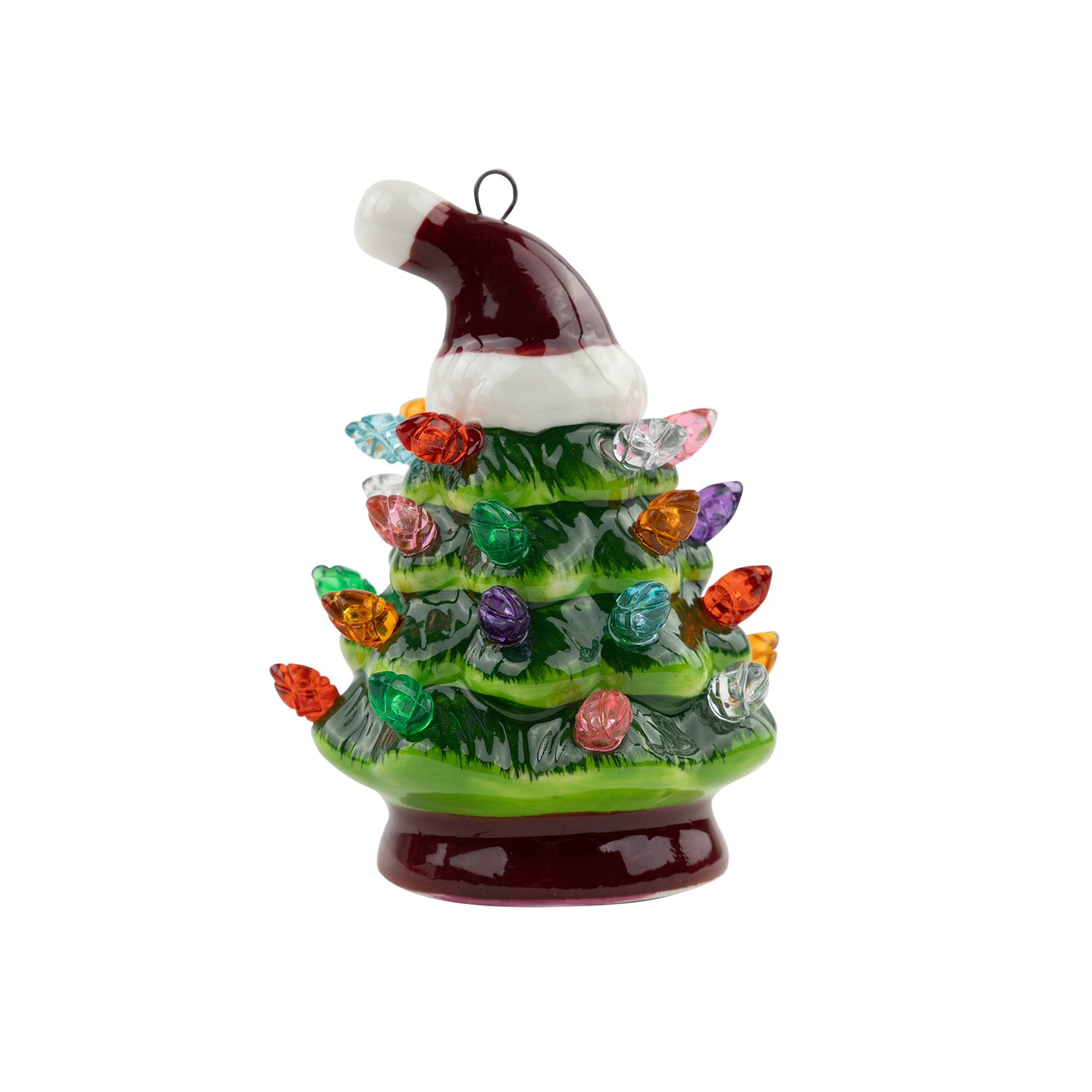 Evergreen 4" ATM Santa Hat Ceramic Tree