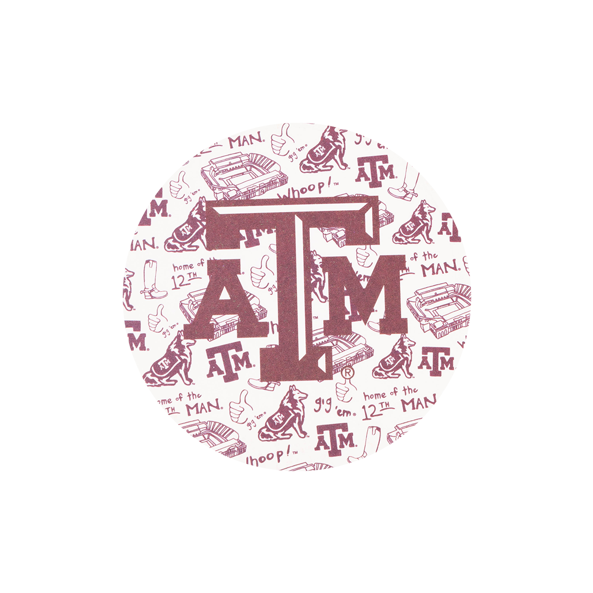 Texas A&M Gig 'Em Set of Coasters